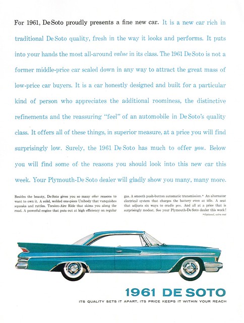 The very shortlived 1961 DeSoto last of marque