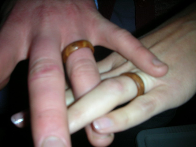 Cute hippie wedding rings