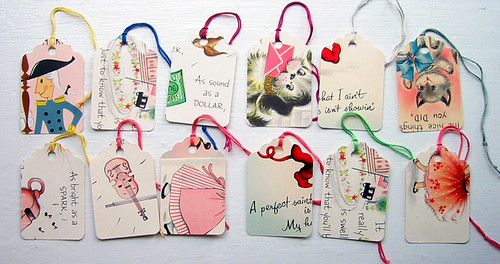 vintage greeting card gift tags