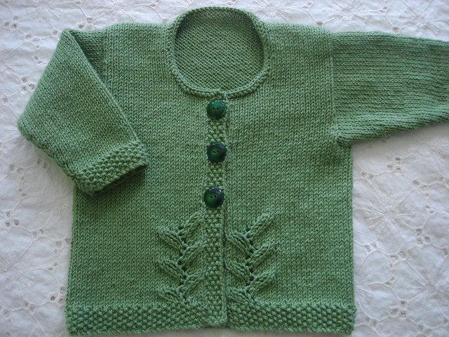 ABC Knitting Patterns - Easy Garter Stitch Baby Cardigan.