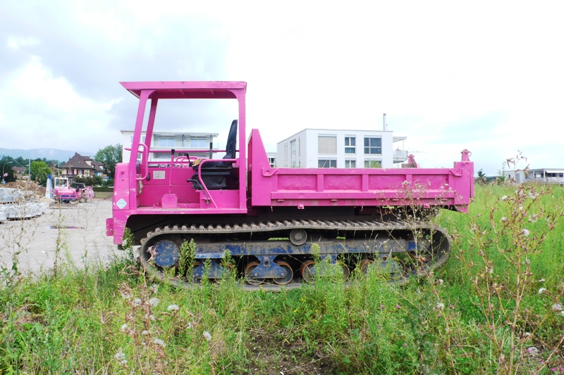 A pink building machine