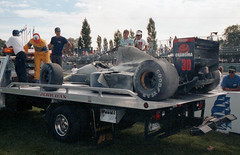 1991 Canadian Grand Prix Aguri Suzuki's Larousse on the trailer