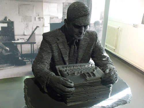 Bletchley Park - Block B - The Bletchley Park Story - Statue of Alan Turing - by Stephen Kettle