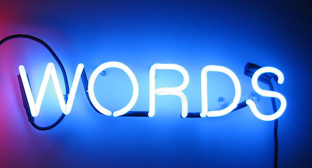 neon sign reading words