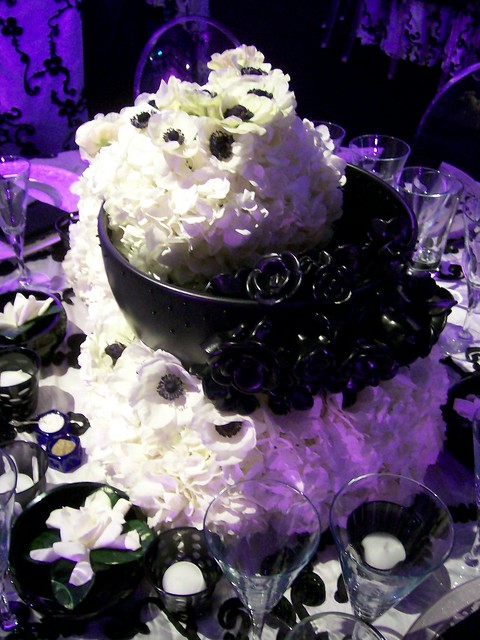 Glass Candle Black and White Wedding Centerpieces Decorations