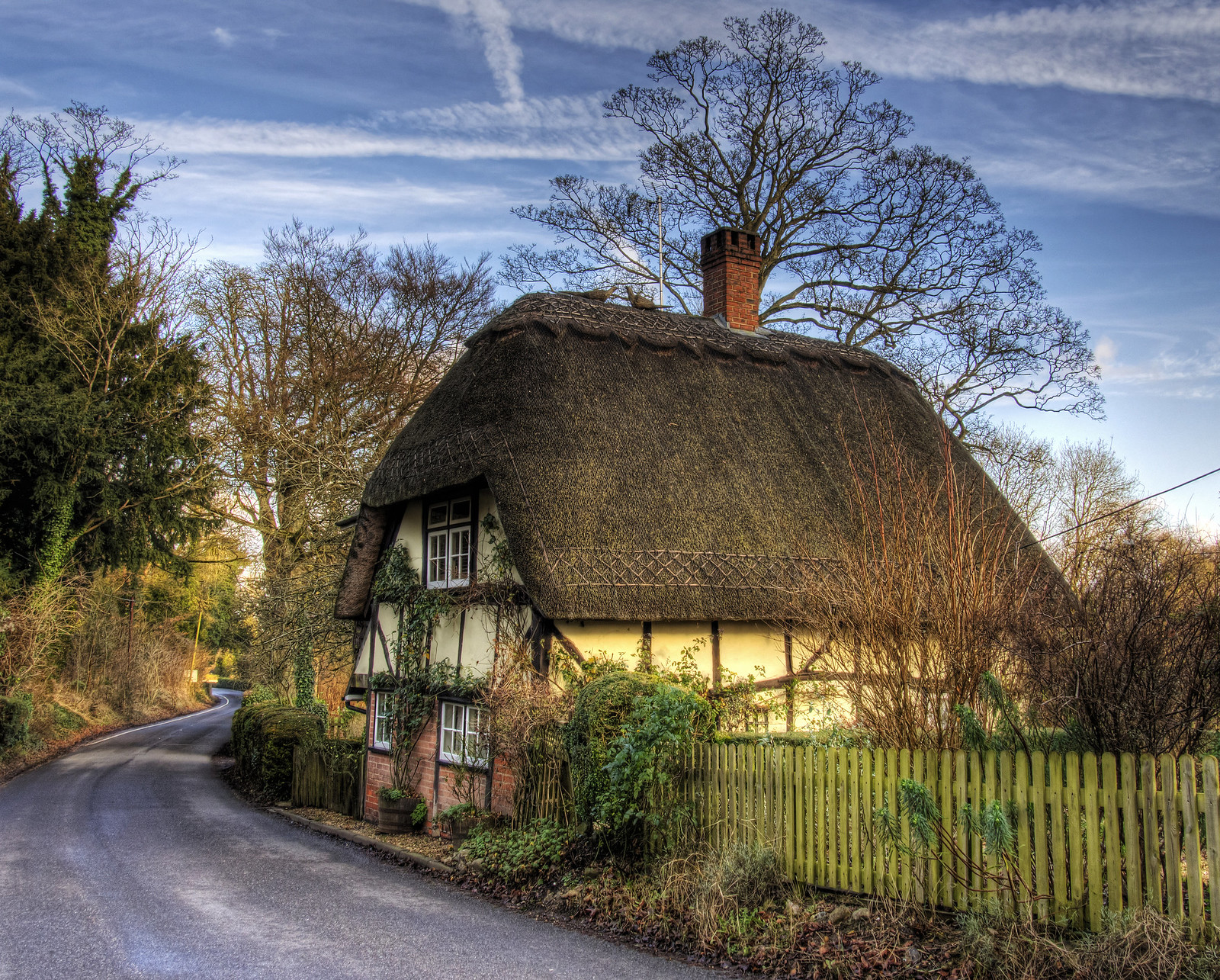 A thatched cottage at Wherwell in Hampshire. Credit Neil Howard
