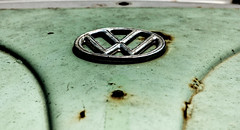VW logo on old bug