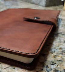 Custom moleskine notebook cover.  Hand made leather