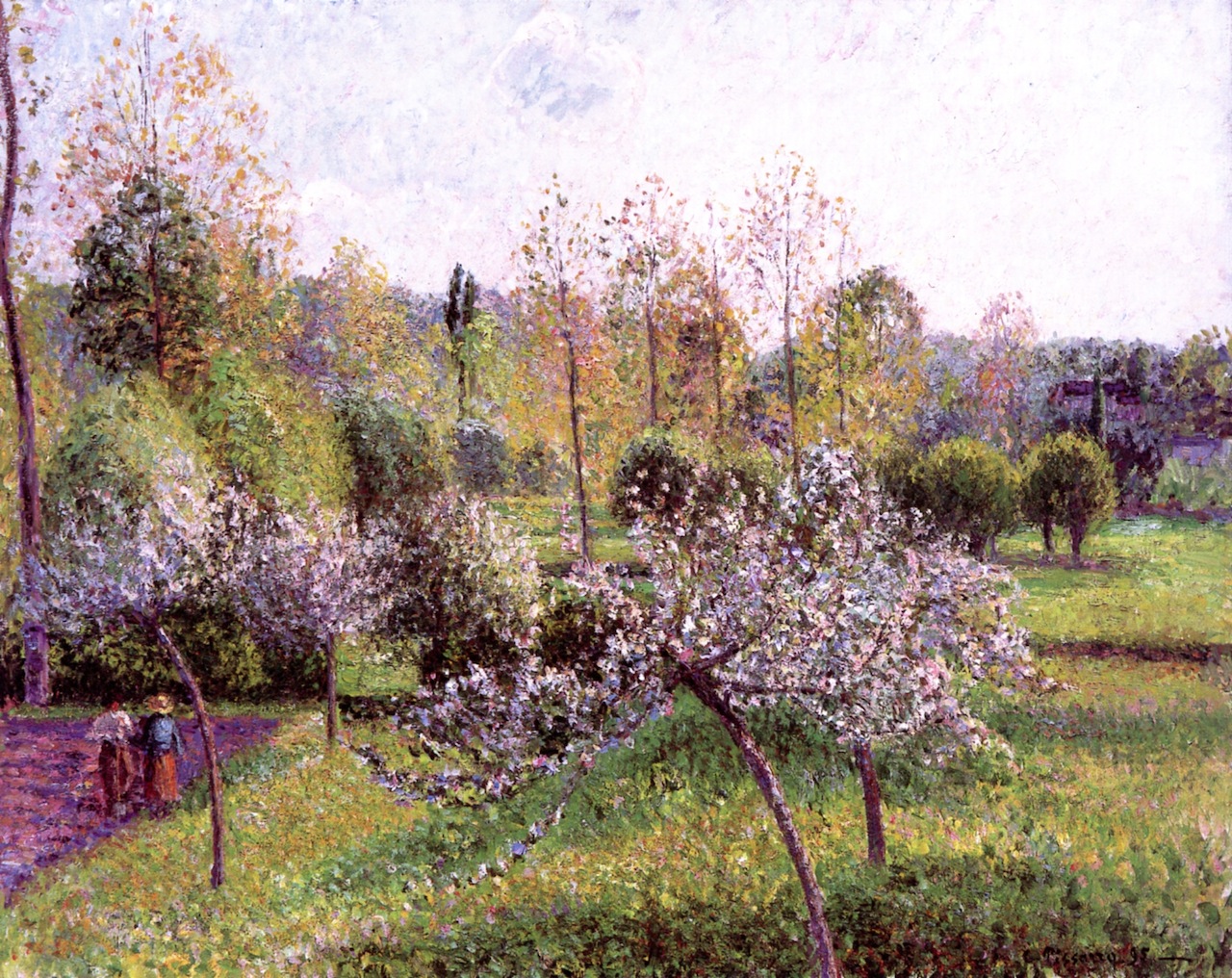 Apple Trees in Flower, Eragny by Camille Pissarro, 1895
