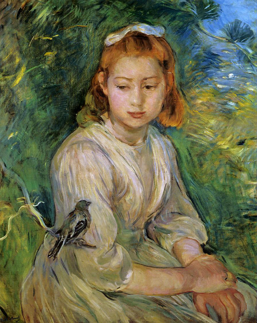 Young Girl with a Bird by Berthe Morisot, 1891