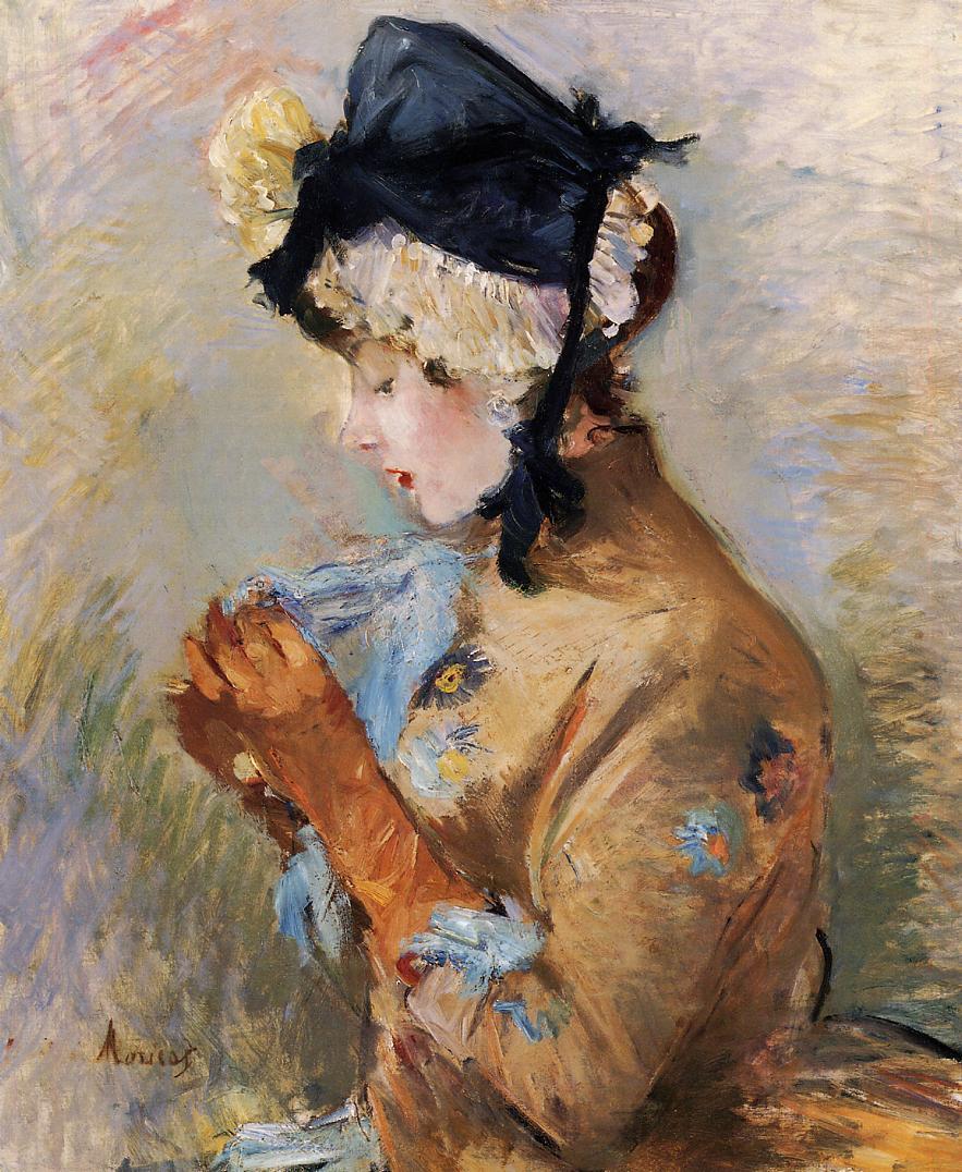Woman Wearing Gloves ny Berthe Morisot, 1885