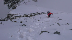 Piotr pokonuje ostatnie metry do szczytu Pizzo Malenco 3488m