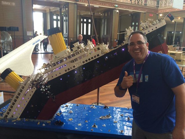 Lego sinking Titanic (with me in it for scale!)