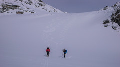 Zjazd lodoowcem Verdetta di Fellaria z przełęczy Passo Marinelli Orientale - Piotr i Tomek.