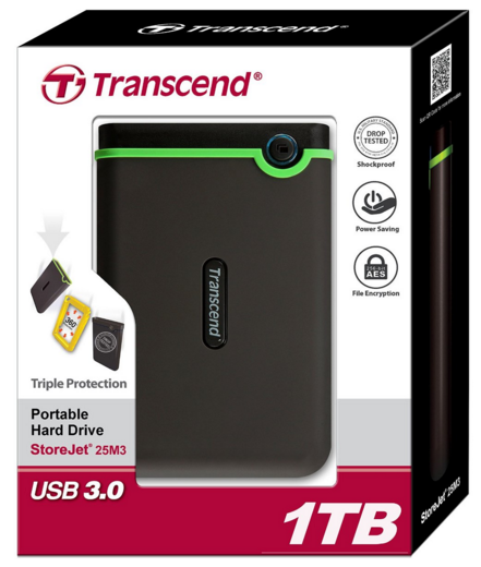 Bon Plan : Transcend StoreJet Disque Dur Externe 1To USB 3.0 à 64,90€