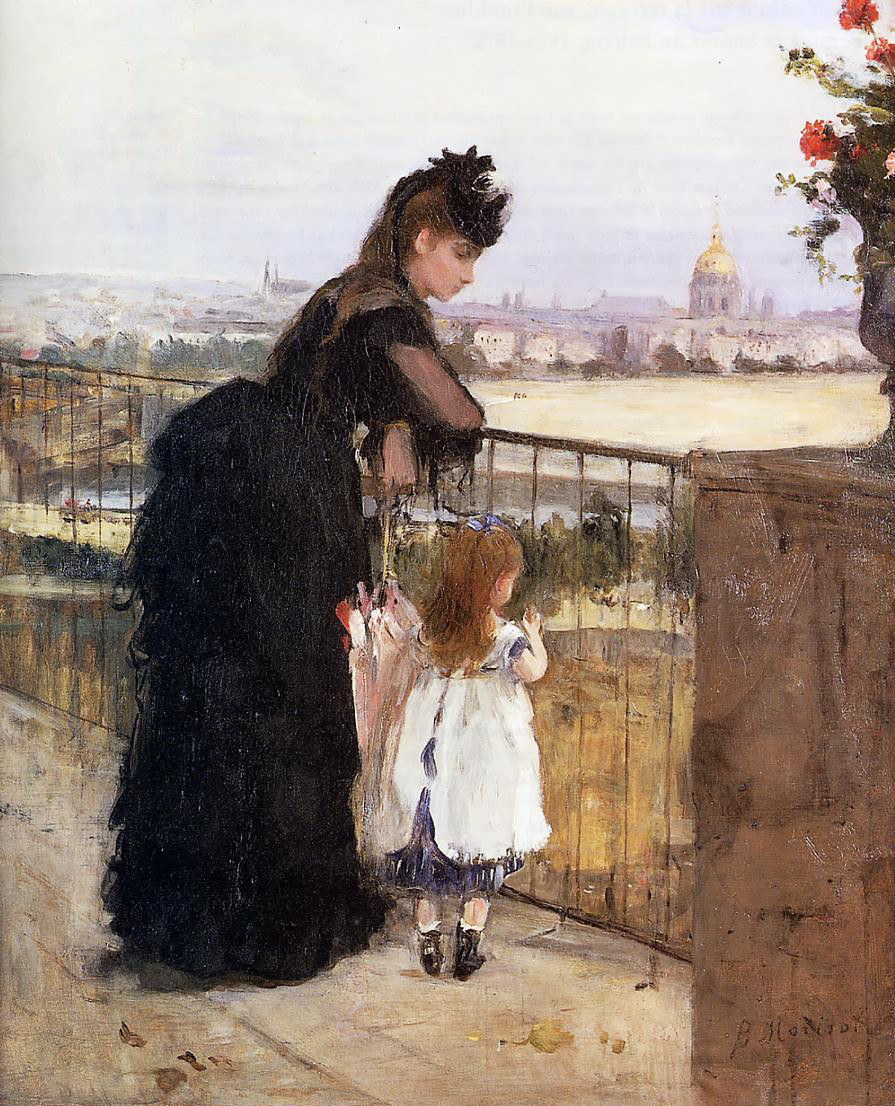 Woman and Child on a Balcony by Berthe Morisot, 1872