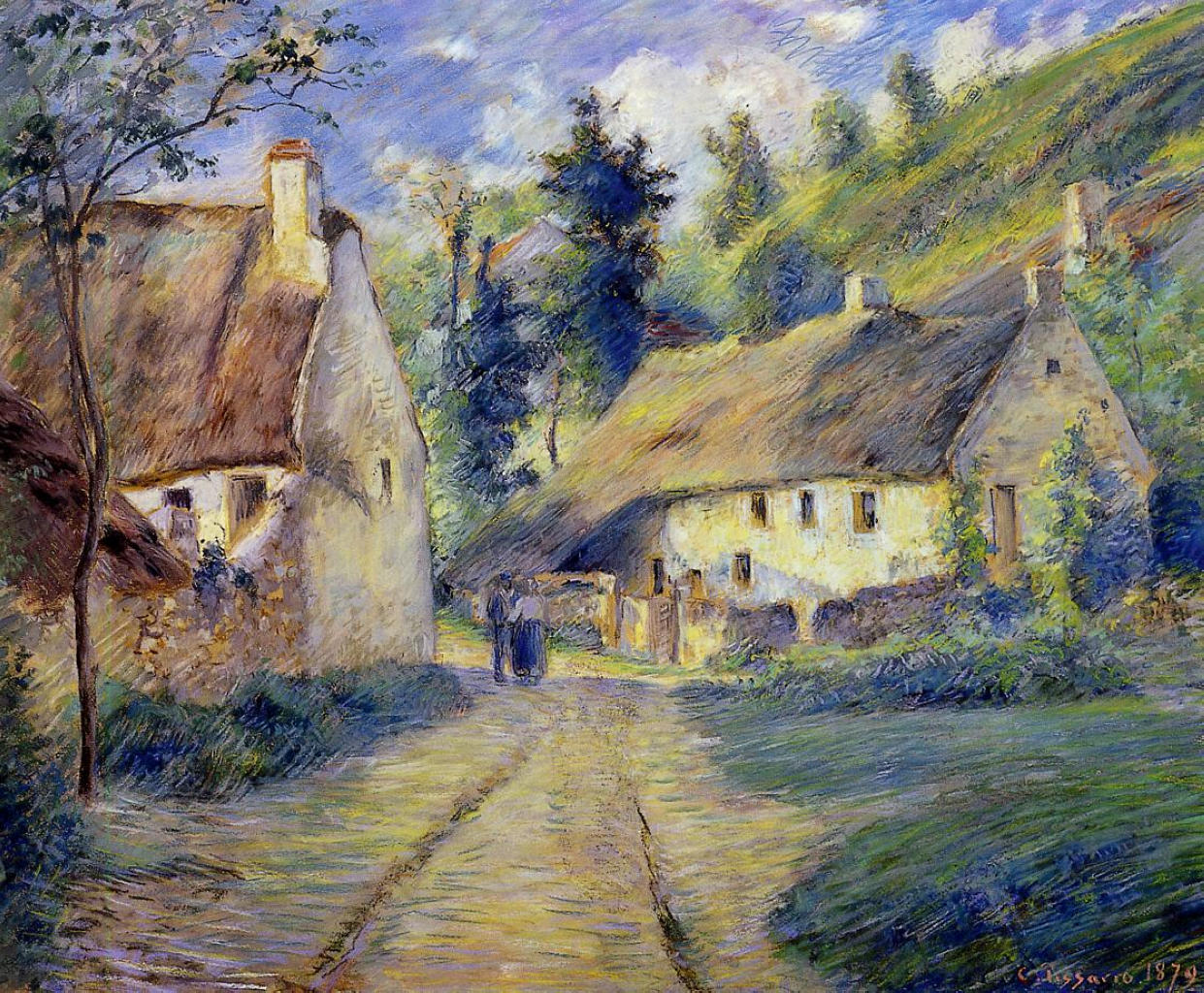 Cottages at Auvers, near Pontoise by Camille Pissarro, 1879