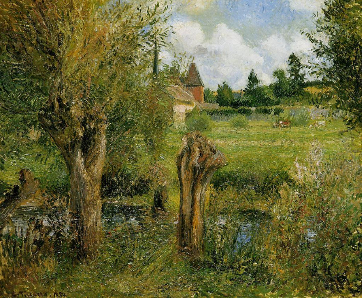 The Banks of the Epte at Eragny by Camille Pissarro, 1884