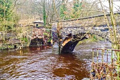 Flood Damaged Copley Bridge and Lockhill Mill.