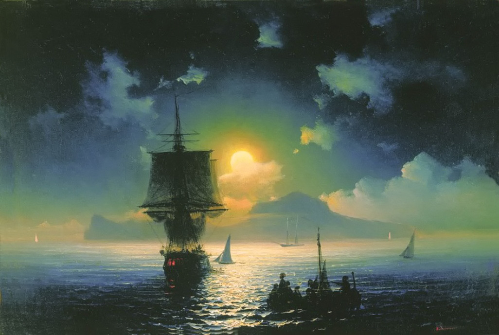 A Lunar night on Capri by Ivan Aivazovsky, 1841