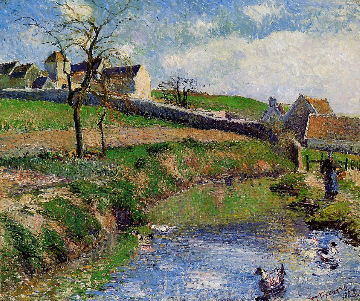 View of a Farm in Osny by Camille Pissarro, 1883