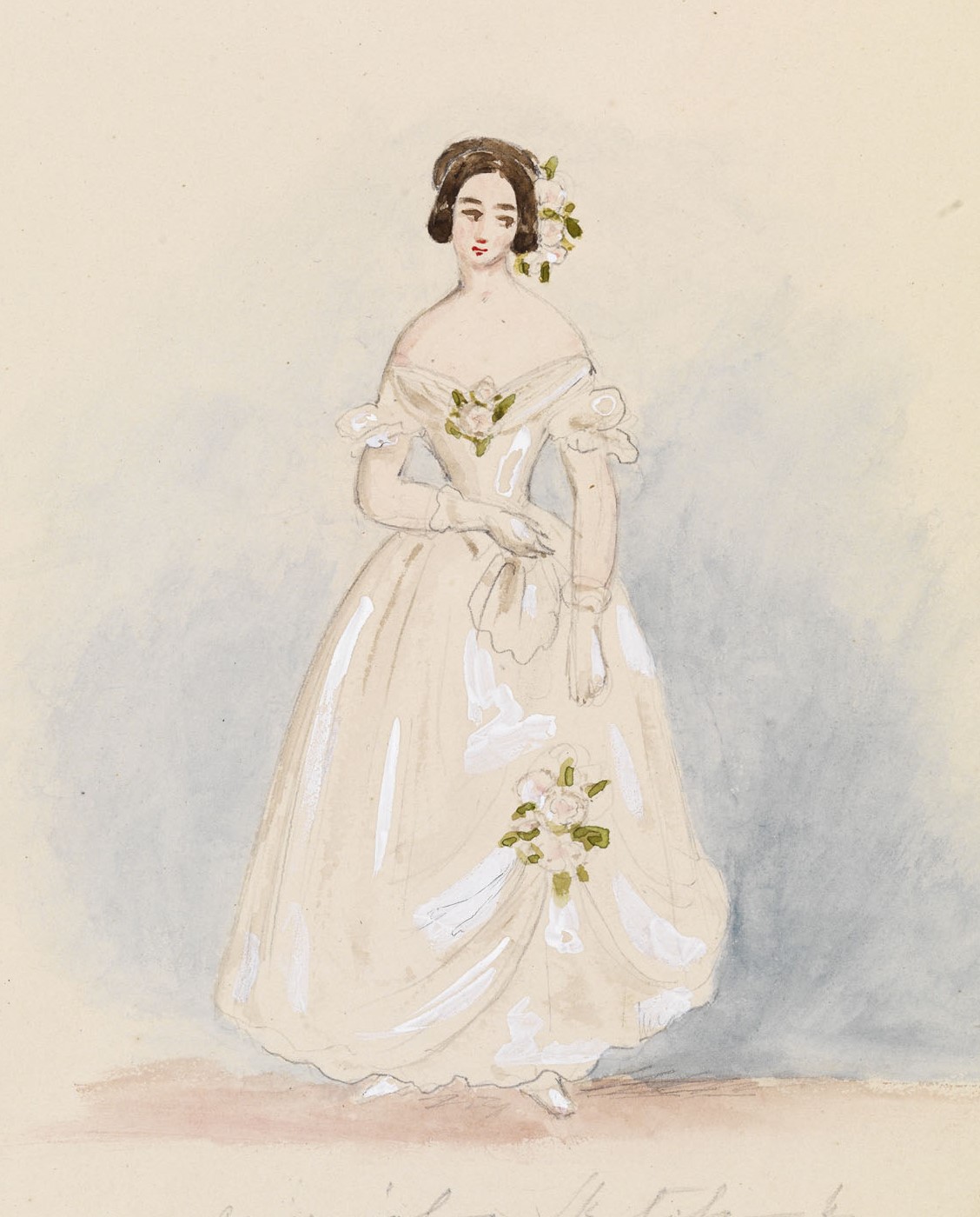 A watercolour design for Queen Victoria's twelve bridesmaids' dresses. Royal Collection Trust / © HM Queen Elizabeth II 2016