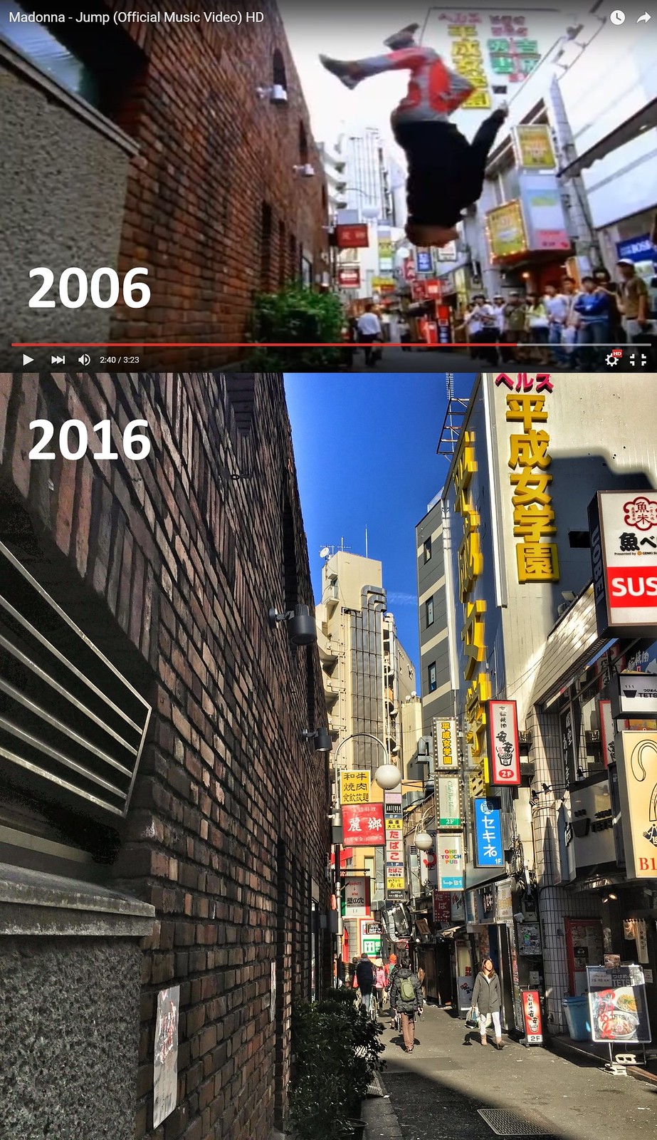 10 Years since Madonna's JUMP: 15 parkour locations of Shibuya