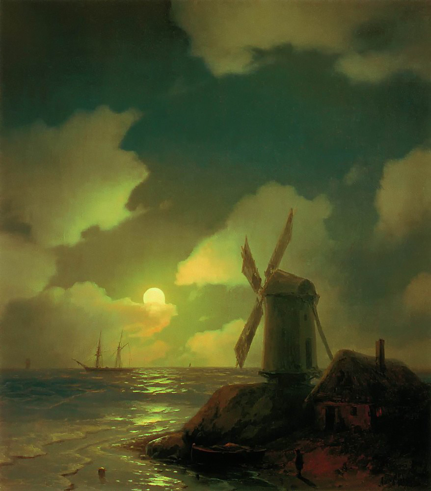 Windmill on the Sea Coast by Ivan Aivazovsky, 1851