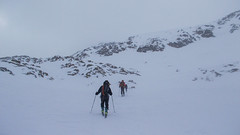 Podejście we mgle na przełęcz Hauslabjoch (3283m)