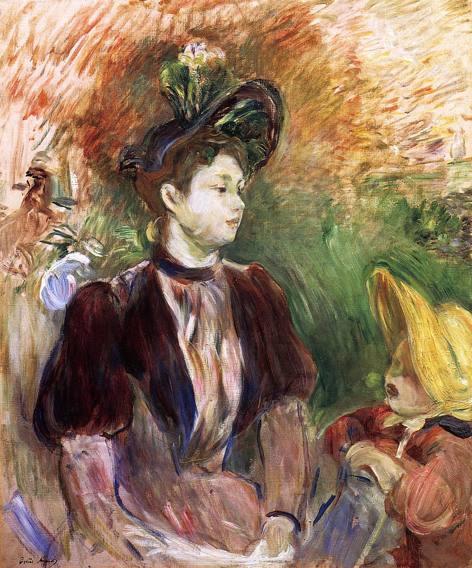 Young Woman and Child, Avenue du Bois by Berthe Morisot, 1894