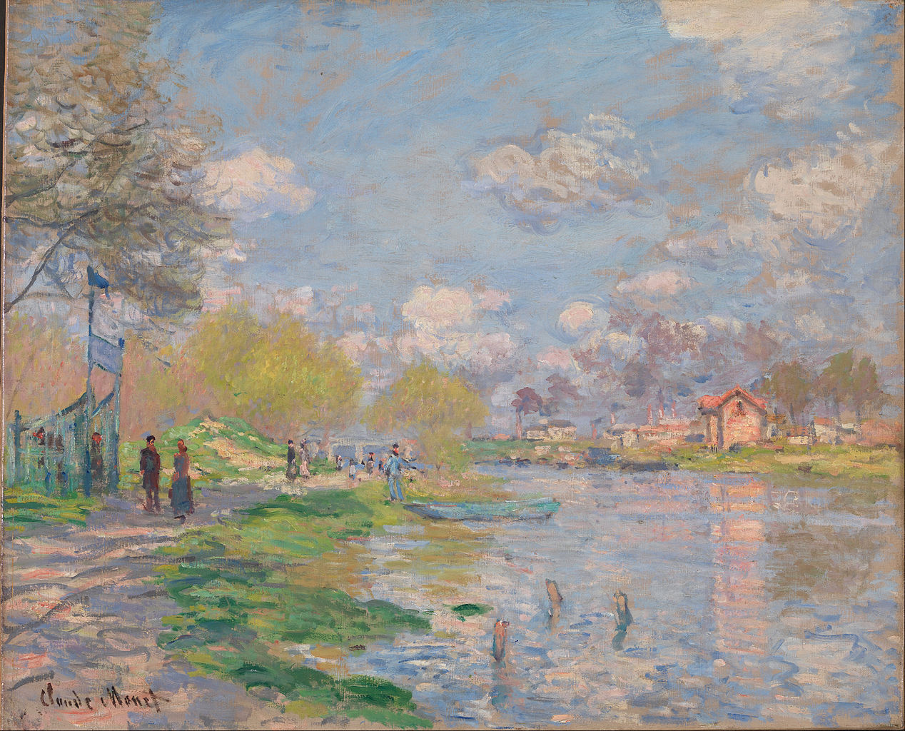 Spring by the Seine by Claude Monet, 1875