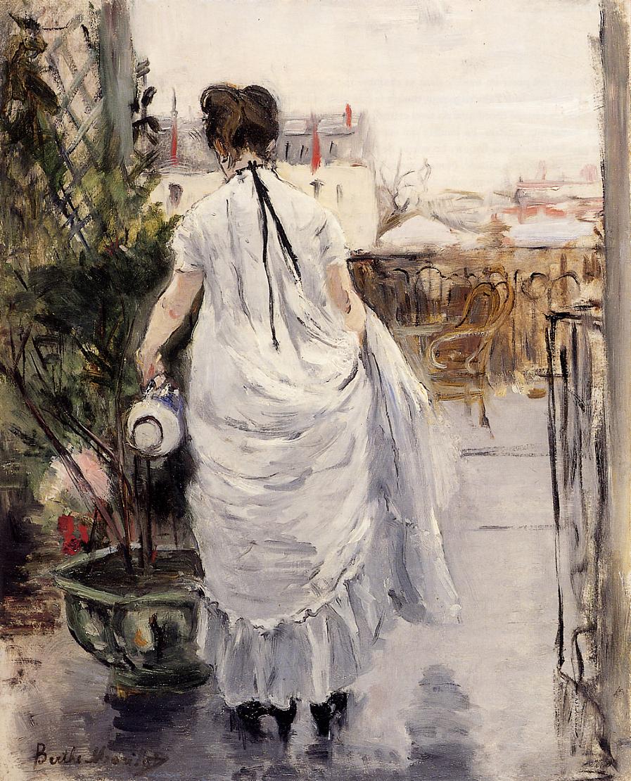 Young Woman Watering a Shrub by Berthe Morisot, 1876