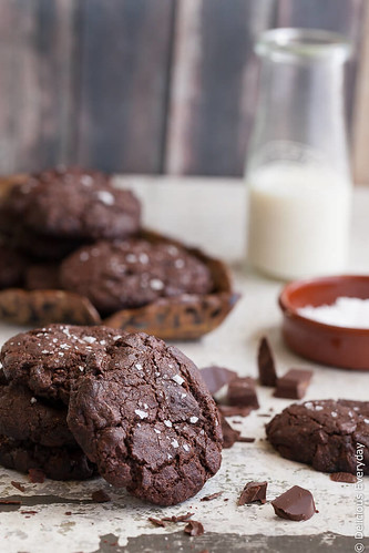 Vegan Chocolate Cookies with Dark Chocolate Chips {gluten free}