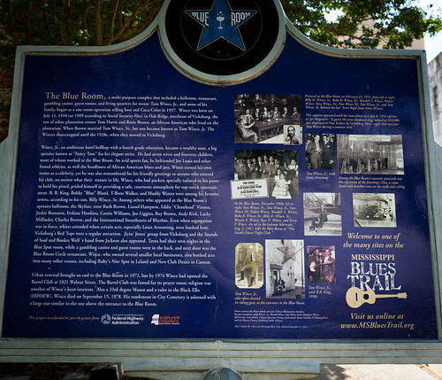 The Blue Room marker, 602 Clay St, v2, Vicksburg, MS, USA