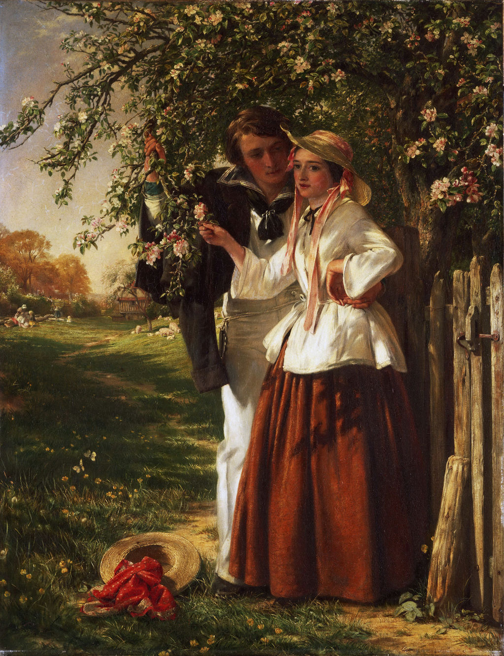 Lovers under a Blossom Tree by John Callcott Horsley (English, 1817 - 1903)