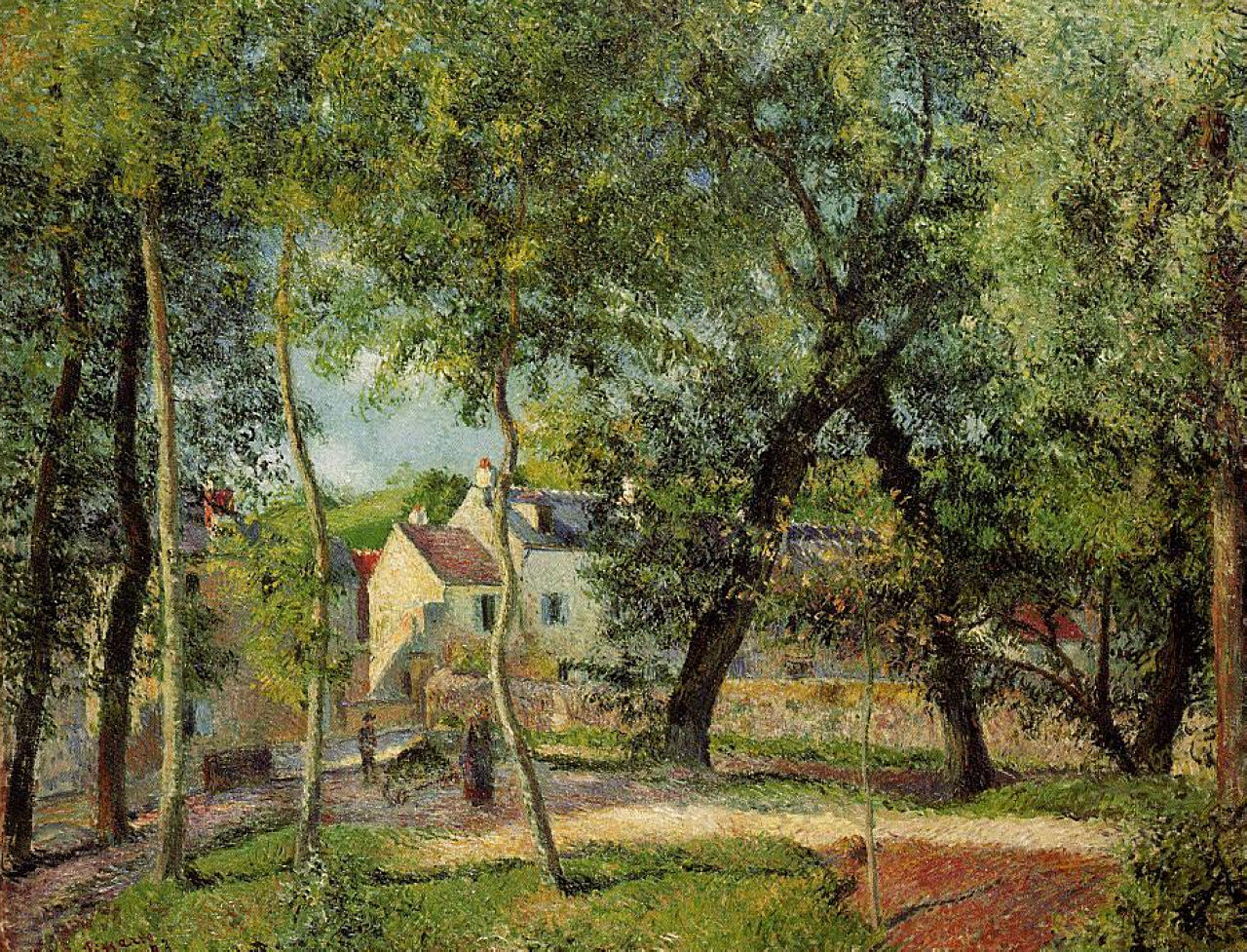 Landscape at Osny near watering by Camille Pissarro, 1883