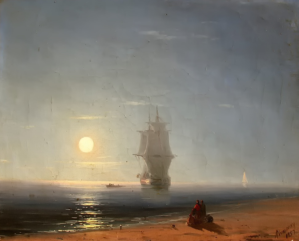 Lunar night by Ivan Aivazovsky, 1857