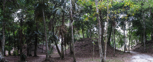 Tikal: les trois Jeux de Pelotes (devant la Place des Sept Temples)