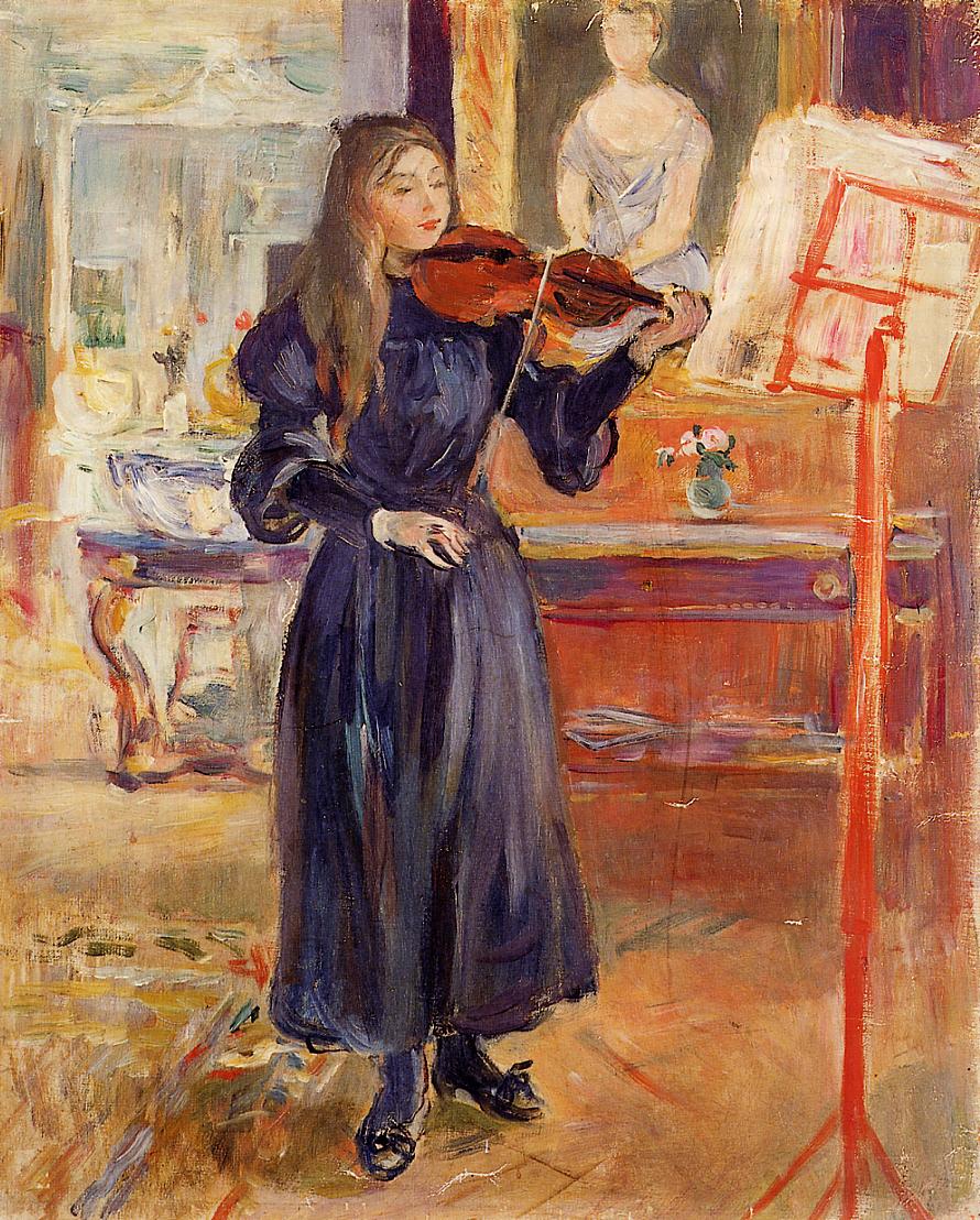 Studying the Violin by Berthe Morisot, 1893