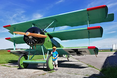 My son with Fokker Dr. I F-AZVD