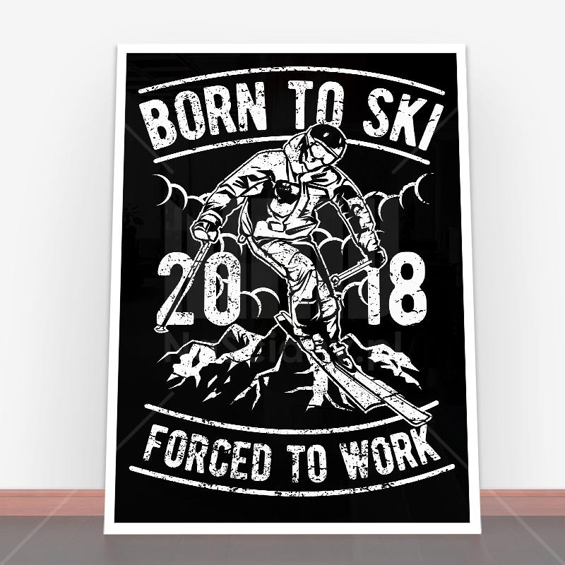 Plakat Born To Ski