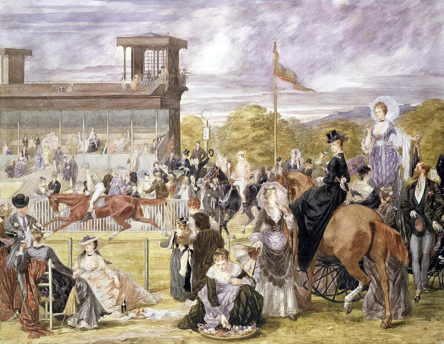 The Races At Longchamp In 1874 by Pierre Gavarni (1846 - 1932)