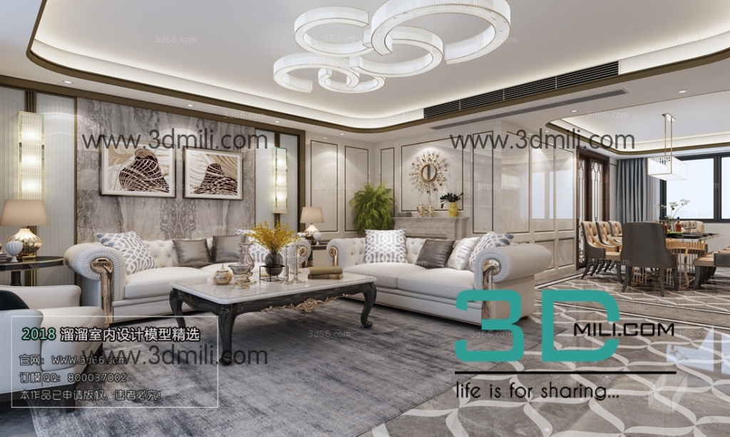 Living Room 3d Max Model Free Download