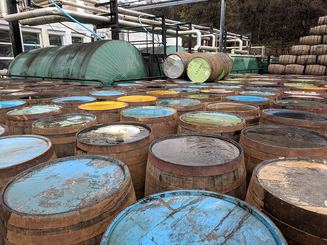barrels @Tomintoul distillery tour
