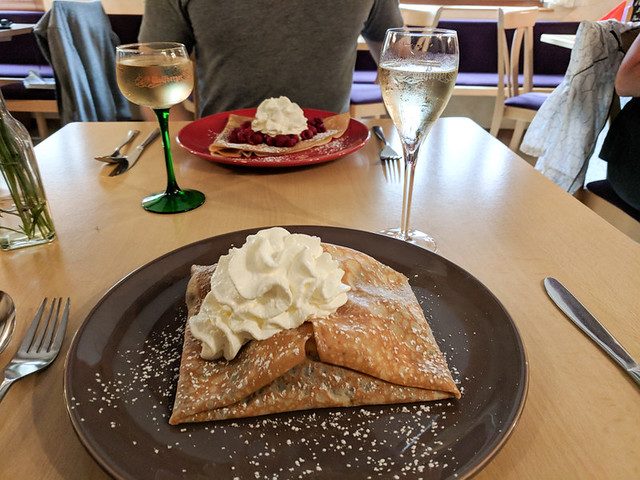 my banana crepe with SO MUCH BANANA @ Creperie La Galinette