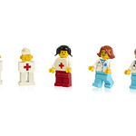 Early prototypes, first and more recent minifigure doctors