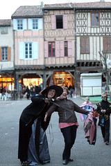 FR18 1269 Stephanie & her mother. Halloween. Mirepoix, Ariège