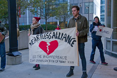 Protesting Heartland Alliance Chicago Illinois 10-11-18