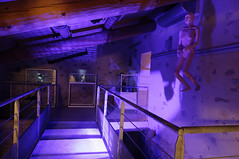Salle des bassins de décantation lors de l'expo Mémoire vive au Moulin-musée de Callas