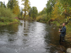 Tim fishing near Trapper Creek 
